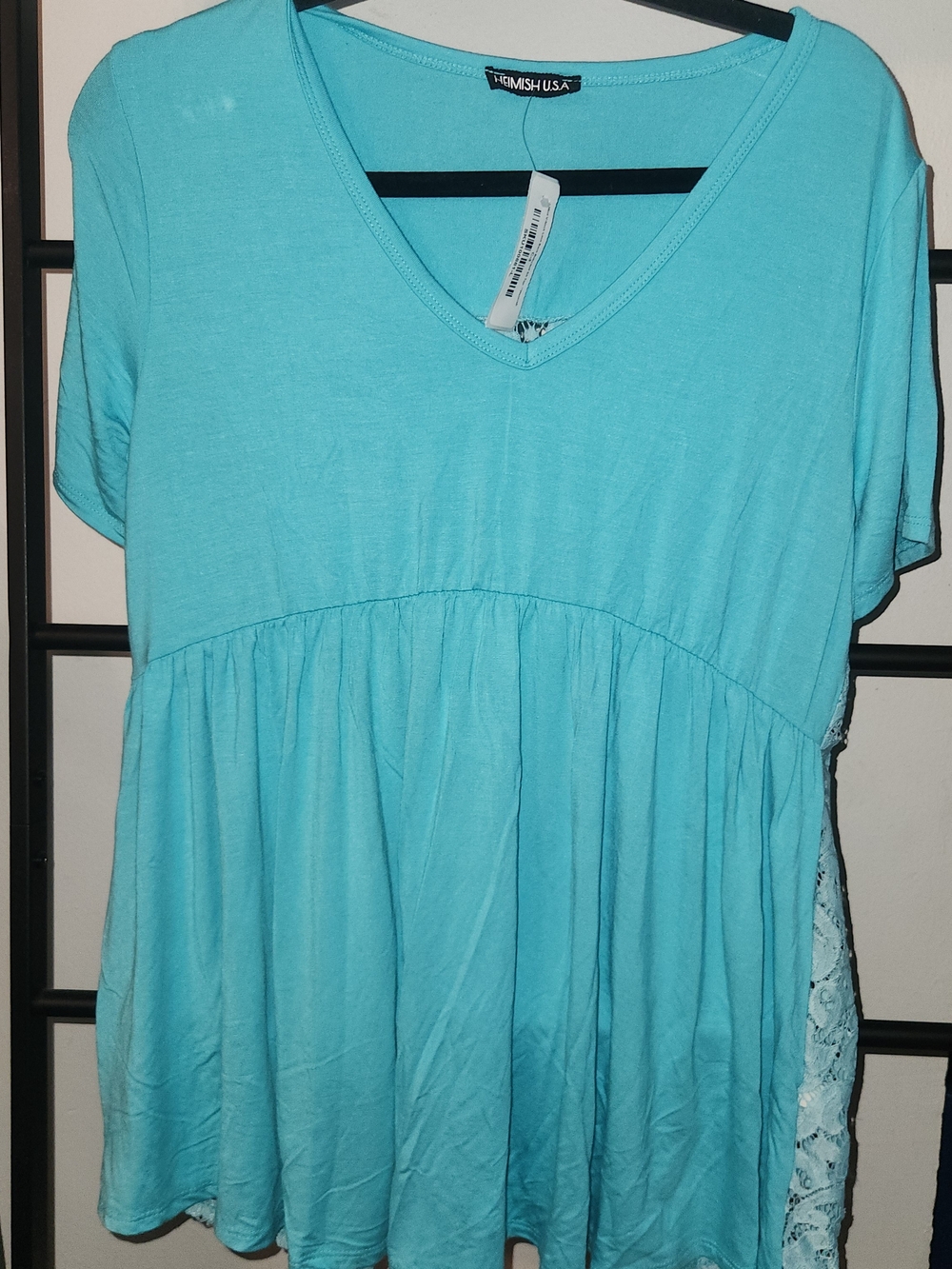 HEIMISH USA Aqua V-Neck Babydoll Tunic